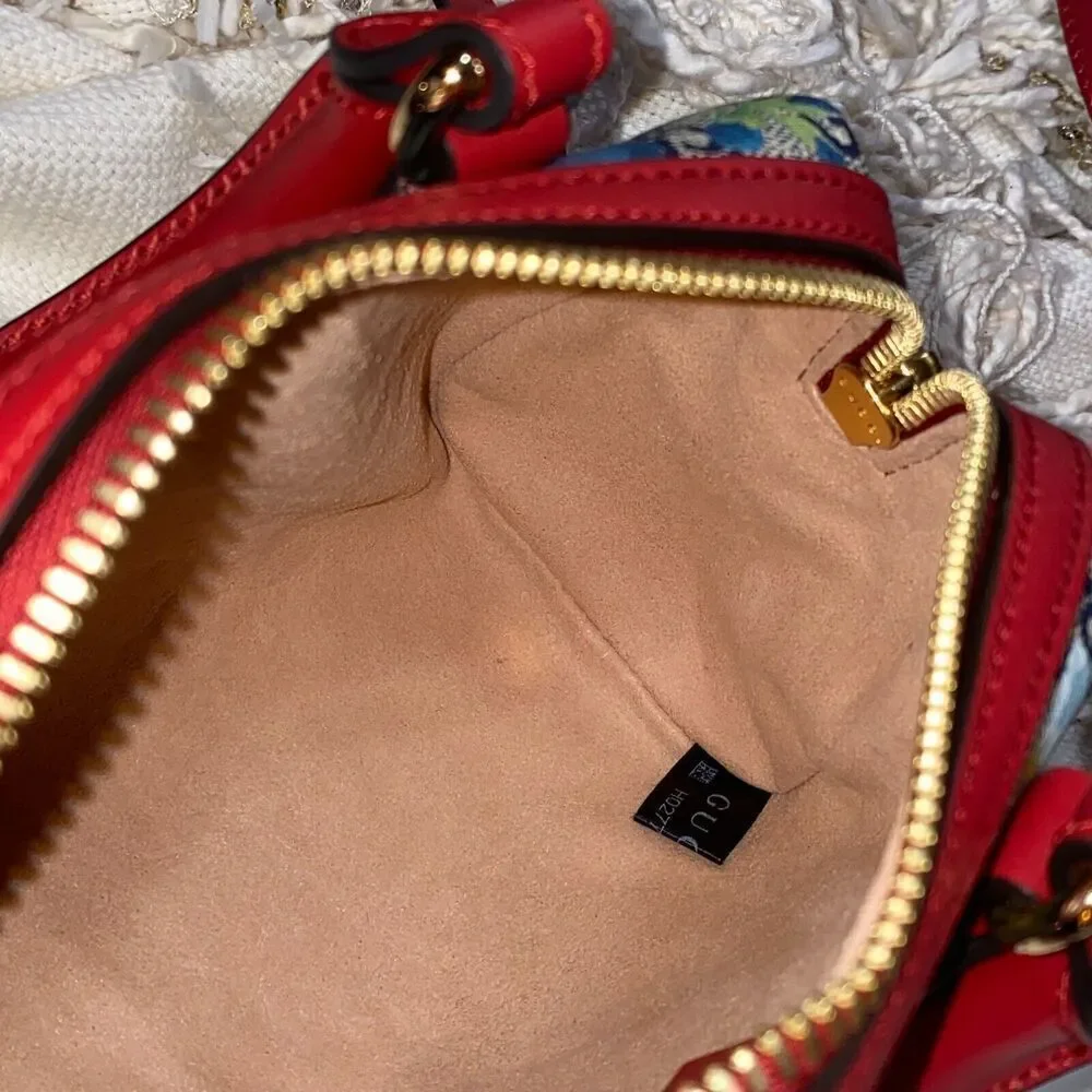GUCCI GG Mini Blooms 2 Way Bag 546312 GG Supreme Brown/Red/Blue NEW